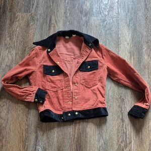Spats New York 1970's vintage Corduroy jacket Rust And Black Western Moto
